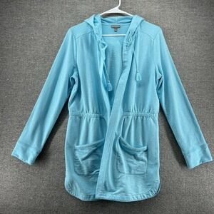 T by Talbots Open Front Cardigan Hooded Women Size Medium